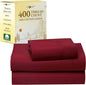 California Design Den Twin Sheets Set - Soft 400 Thread Count Sateen, Natural 100% Cotton Sheets with Deep Pockets, and Durable Bedding Set - Bright True Red