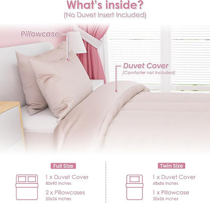 SANDJEST Beige Duvet Cover Sets Full Size for Kids Boys Girls, Incude 1 Polyester Comforter Cover 80x90 Inches and 2 Pillowcases 20x26 Inches, Comforter Not Included, Gift for Christmas Birthday