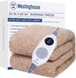 Westinghouse Electric Blanket Throw Size, Soft Plush Sherpa Heated Blanket with 6 Heating Levels & 2-10 Hours Auto-Off, Machine Washable, 50x60 inches, Camel
