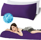 Ubauba Memory Foam Body Pillow with Cover, Full Large Body Pillows Insert for Adults with Envelope Closure Pillowcase, Firm & Fluffy Long Bed Pillows for Sleeping (20x54 inch, Purple)