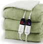 Heated Blanket Electric Blanket Queen Waffle, 84x90 Inches Dual Controllers Sherpa Fleece Fast Heating Blanket 6 Heating Levels & 10 Hours Auto Off ETL Certification, Sage Queen