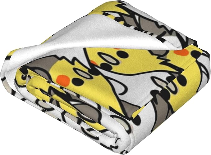Too Many Cockatiel Blanket Flannel Fleece Throw Blanket Durable Couch Blankets Home Decor for Bed and Sofa Super Soft Warm Blankets for All Season 60x50 inch