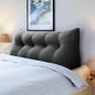 Wedge Pillows Headboard Reading Pillow Backrest Pillows for Sitting Up in Bed Rest Large Triangle Bolster Cushion Cotton Linen Daybed Pillow Lumbar Support Leg Positioning（Darkgray, Full）