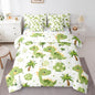 Feelyou Cute Dinosaur 7 Piece Bedding Set Cartoon Green Dinosaur Comforter Set with Sheets for Kids Boys Girls Animal Egg Bed in a Bag Coconut Tree Bed Set Soft Lightweight