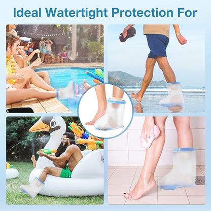 Waterproof Foot Cast Covers for Shower Adult, Shower Boot Foot Protector with Non-Slip Bottom, Adult Cast Protector for Shower Ankle Foot After Surgery