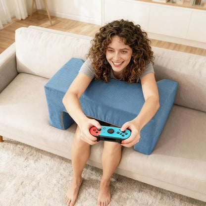 Reading Pillow for Gaming Lap Desk Pillow for Laptop Memory Foam Bed Desk for Reading Working Crocheting Gaming Arm Rest on Bed/Sofa/Floor/Couch/Car (Blue)