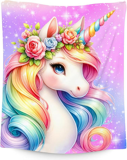 Kids Blanket for Girls - Unicorn Gifts for Toddler Daughter - Cute Throws for Sofa Bedding (30"x40")