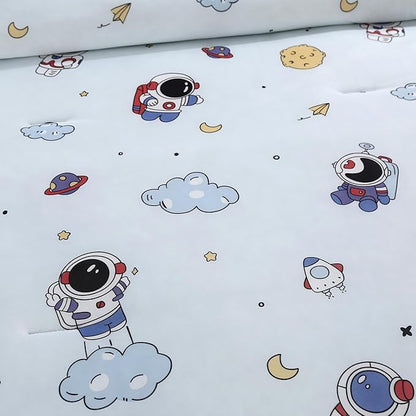 SDIII Astronaut Comforter Set Queen 3 Pieces, Silky Breathable Microfiber and Spandex, Outer Space Bedding Set Queen for Boys Girls Kids and Teens