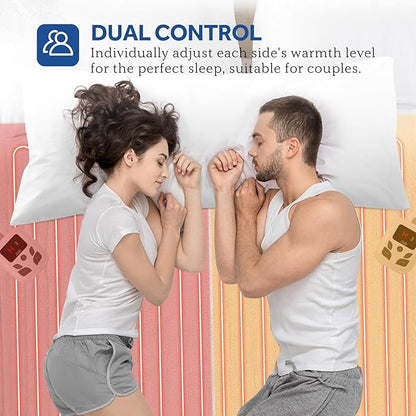 Sealy Heated Mattress Pad Cal King Size 72x84 Inch with Dual Control 10 Heated Settings | Zone Heating Electric Mattress Pad | Auto Shut Off 1-9 Hours| Fit Up to 17" Deep Pocket | Machine Washable
