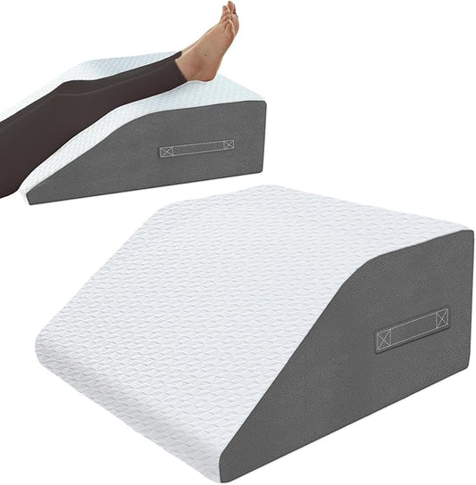 10" Leg Elevation Pillows Memory Foam Leg Support Bed Wedge Pillow Leg Elevated for Sleeping, Leg Pillows Good for Back& Knee& Hip& Ankles
