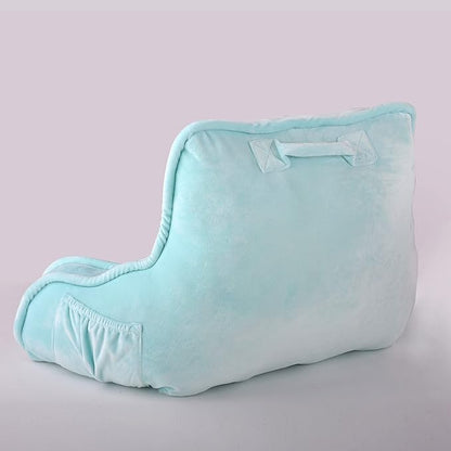 Home Soft Things Super Soft Bedrest Reading Pillow, Lounger Backrest Pillow for Sitting in Bed with Arms Pockets, 20" x 18" x 17",Limpet Shell