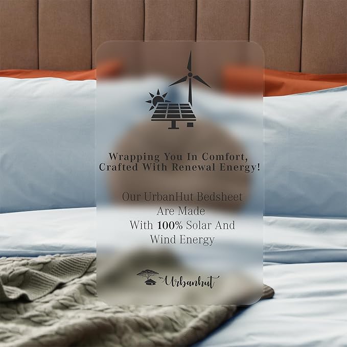 URBANHUT 1000 Thread Count Full Sheet Set Egyptian Cotton, Long Staple Soft & Breathable, 4 Pc Bed Sheet Sets, Luxury Hotel Sateen Sheets Fits 16" Deep Pocket - Light Blue