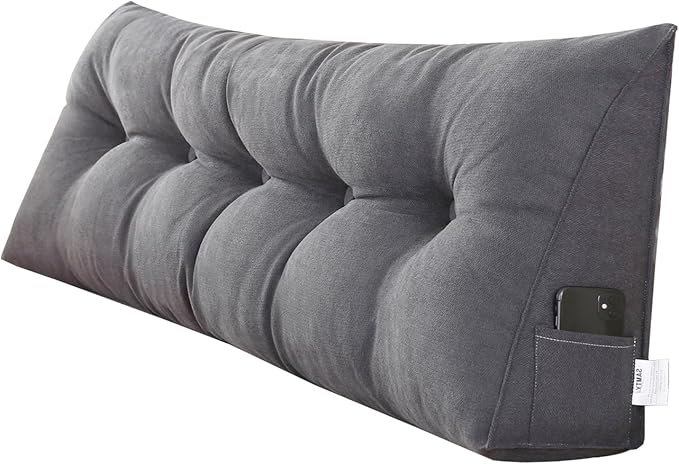 SAMTY Triangular Wedge Pillow headboard Queen Size for Couch Large headboard Pillow with Removable Cover Back Rest Pillows for Sitting up in Bed