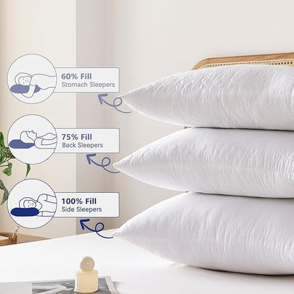 Shatex Extra Firm Pillow King Size 34 x 20 inch, Bed Pillow with Adjustable Insert Provides Stronger Support - for Back, Stomach & Side Sleepers.