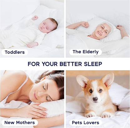 SLEEP ZONE Waterproof Mattress Topper Queen Size, Cooling Mattress Pad Cover for Hot Sleepers, Extra Thick Pillow Top with Deep Pocket (White, Queen)