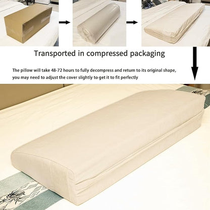 Headboard Wedge Pillow California King Headboard Pillow Memory Foam Reading Pillow Large Headboard Back Cushions for Bed Rest Beige