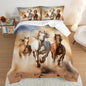 Pentium Horse Print Bedding Comforter Set Full Size for Teens,Farm Animal Pattern Bedding Set for Boys Girls Room Horse Decor,Desert Theme Bedding Set with 2 Pillowcases.