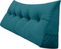 Triangular Reading Bed Rest Pillow Large Bolster Cushion Headboard Backrest Wedge Pillow with Removable Cover and Two Large Side Pockets (Teal, King: 78 x 8 x 20 inches)