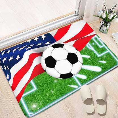 Soccer Rugs for Boys Bedroom - Sports Rug for Boys Bedroom Decor Football Carpet, Football Room Decor for Teens Kids Carpet, Soccer Field Carpet for Playroom Living Room, 2x3 Feet