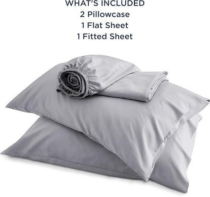 Bedsure California King Sheet Sets, Cooling Sheets, Rayon Derived from Bamboo, Breathable & Soft, Deep Pocket Up to 16 Inches, Hotel Luxury Silky Bedding for Hot Sleepers, Silver Grey