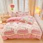 Carousel Kids Duvet Cover Set Pink Kawaii Bedding Set Twin Size Snowflake Fluffy Comforter Cover Blanket Soft Reversible Duvet Cover Room Decor for Girls Women Boys(Carousel,Twin)
