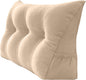 Triangular Reading Bed Rest Pillow Large Bolster Cushion Headboard Backrest Wedge Pillow with Removable Cover and Two Large Side Pockets (Champagne, Twin: 39 x 8 x 20 inches)