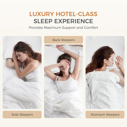 SweetNight Bed Pillows Standard Size Set of 2, Fluffy Luxury Hotel Collection Gusseted Pillows for Neck and Shoulder, Side Back Stomach Sleeper Pillow, Cozy Night 18"X24"
