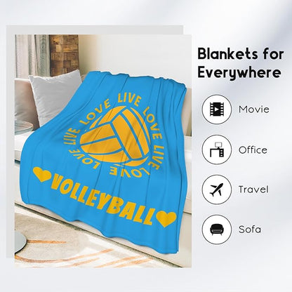 Volleyball Gifts, Volleyball Blanket for Teen Girls Team Player Party Decorations, Fuzzy Cozy Sport Throw Gift Ideal for Women Adults, 50"x60"