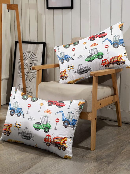 CVHOUSE Excavactor Bedding King Size,Construction Set for Boys Kids Teens,Truck Comforter Cover Soft,1 Duvet 2 Pillowcases 3 Piece,Boy's Bedroom Decor, King 90'x102'