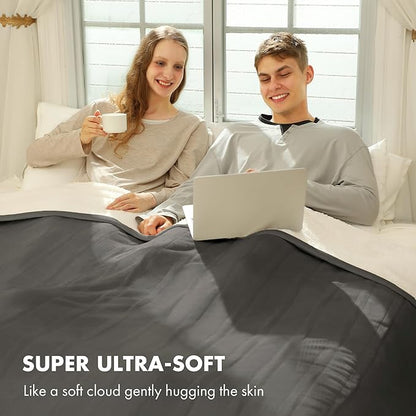 Electric Blanket King 100" x 90" - Soft Flannel Sherpa Heated Blanket with Dual Control, 5 Heating Levels & 10 Hours Auto Off, Heating Blanket with ETL Certification (Grey)