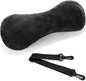 1 Pc Neck Pillow for Recliner Headrest Pillow Bone Shaped Chair Plush with Adjustable Strap Neck Support and Pain Relief Curve Head Cushion for Car Travel Airplane (Black)