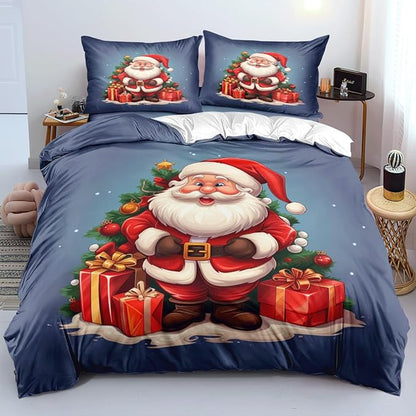 Christmas Duvet Cover Bedding Sets King Size for Kids Girls Teens, Christmas Petal Country Bedding Décor, 1 Duvet Cover and 2 Pillow Shams - 104x90 inches