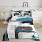 Feelyou Abstract Comforter Modern Abstract Art Comforter Set for Boys Girls Children White Grey Blue Pattern Bedding Set Room Decor Toddler Size Duvet Set 2Pcs