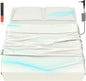 HLLBLL® Grounding Bedding Sheet Set, Bed Sheets and Pillowcase Set, 90% Organic Cotton+10% Pure Silver Organic Fitted Grounded Sheet for Improved Sleep, Pain Relief (White, (78 * 80.2 * 15inch))