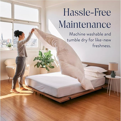 Brooklinen Ultra Warm Luxury Down Comforter, 100% Natural Canadian Duck Down Duvet Insert - 750 Fill Power, Baffle Box Construction, 100% Cotton Shell, Full/Queen Size Comforter