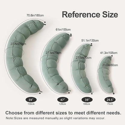 Peallow(Pat. Pend) – Long Round Body Pillow for Adults, Bolster Pillow for Sleeping, Soft and Supportive Pillow for Sleeping & Lumbar Support(Willow Green,39")