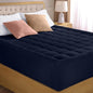 Utopia Bedding Full Mattress Pad, Quilted Fitted Premium Mattress Protector, Deep Pocket Cover Stretches up to 16 Inches, Fluffy Pillow Topper (54x75 Inches, Navy)