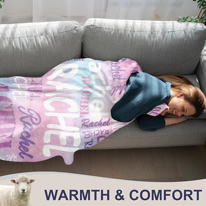 Ships Next Day, Personalized Blankets and Throws Custom Blanket with Name Customized Flannel Blanket for Kids Christmas Blanket Gifts for Teen Girls Boys