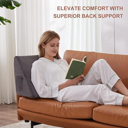 Knee Pillow for Back Sleeping, Leg Pillow Knee Wedge Pillow, Memory Foam Wedge Pillows for Legs After Surgery, Triangle Pillow for Knee Support, Leg Elevation, Knees Hip Back Pain Relief, Short Plush