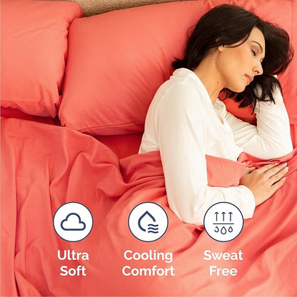 Cal King 6 Piece Sheet Set - Comfy Breathable & Cooling - Ultra-Soft Hotel Luxury Bedding Set with 8-16 Inch Deep Pockets - 1 Flat & 1 Fitted Sheet & 4 Pillowcases - Wrinkle Free & Easy Care - Coral