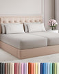 Split King 7 Piece Sheet Set - Comfy Breathable & Cooling - Soft Hotel Luxury Bedding Set with 8-16 Inch Deep Pockets - 1 Flat & 2 Fitted Sheet & 4 Pillowcases - Wrinkle Free & Easy Care - French Grey