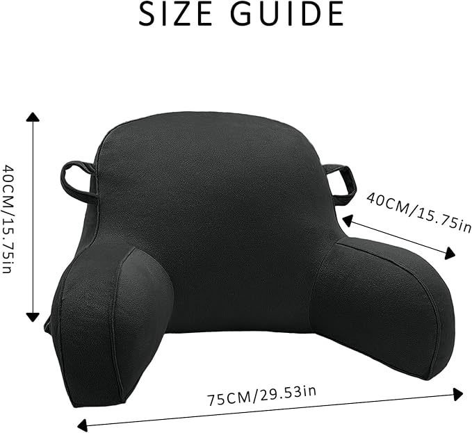 LiveGo Reading Pillow for Kids, Velvet Back Support Cushion for Sitting Up in Bed Adults, Kids Cuddle Cushion with Arms & Backrest Support Pillow for Teen Boys Girls Reading Bed Rest