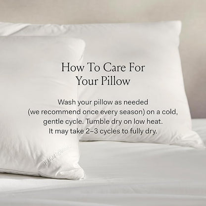 BOLL & BRANCH Down Chamber Pillow - Soft, Standard - Naturally Cooling Shell - Premium Comfort, Superior Support - Cruelty-Free IDS Certified Down