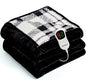 Heated Electric Blanket Full Size - 72"x84" Flannel Heating Blanket with 10 Heating Levels & 5 Time Settings Over-Heat Protection, Winter Warmer for Adults with ETL Certification（Black）