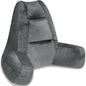 RRPAHWTV Reading Pillow for Bed with High Arm Rests,Back Support Pillow for Sitting Up in Bed with Shredded Memory Foam for Reading, TV, Gaming or Relaxing on Floor（Grey，Small）