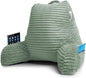 Nestl Reading Pillow with Shredded Memory Foam, Luxe Cut Plush Back Pillow for Sitting Up in Bed, Back and Arms Adjustable Support for Adult & Teens, Backrest Pillows with Washable Cover Sage Green