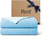 REST® Evercool® Cooling Comforter, Full/Queen, Blanket for Hot Sleepers, All Season Bedding to Keep Cool for Night Sweats, Breathable Lightweight Blanket, 90"x90" Inches, Aqua Blue