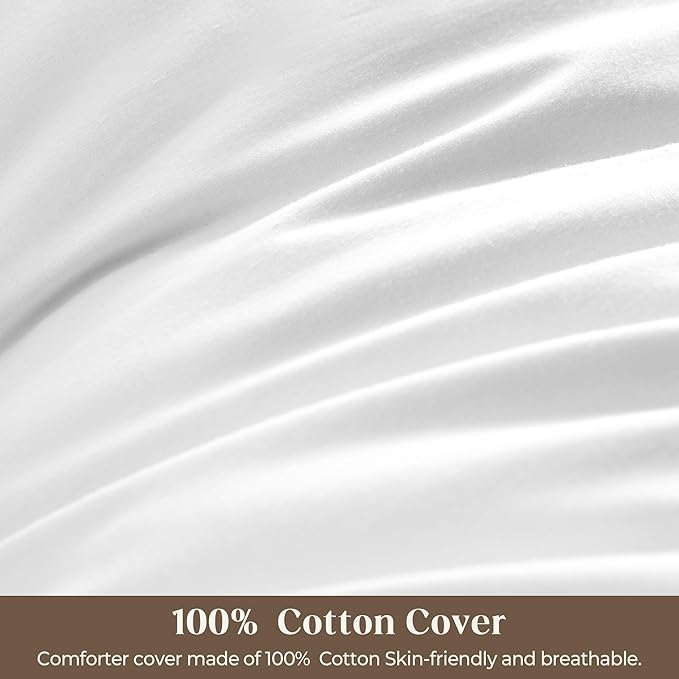 Bafode Goose Down Feather Pillows, Soft Bed Pillows King Size Set of 2, 100% Soft Cotton Shell,Gusseted Hotel Pillows for Back, Stomach or Side Sleepers