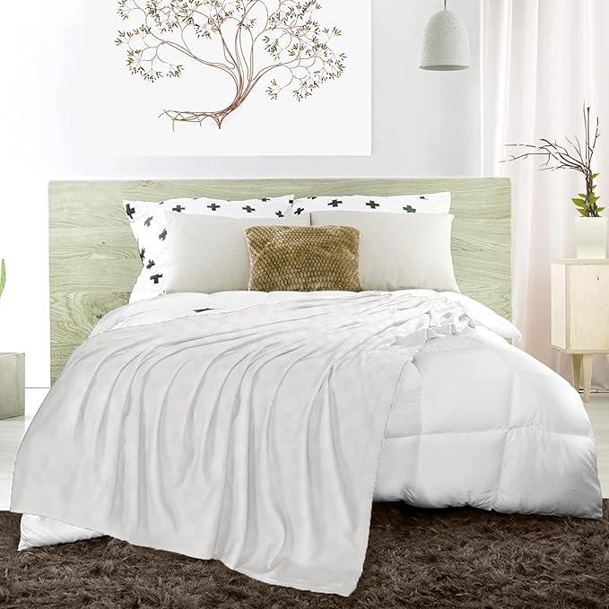 Avalon Bedding 100% Cotton Blanket Twin Size Thermal Blanket (72"x90") - Perfect Cotton Blankets Twin Size for Layering Bed in Any Season - Cotton Blankets for Bed (White)