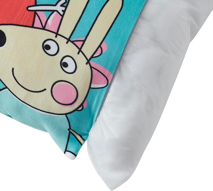 Northwest Peppa Pig Bed Pillow - Cloud-Like Filled Bed Pillow for Sleeping with Removable Cover - 20" x 30" Full Size Pillow for Kids with Popular Characters